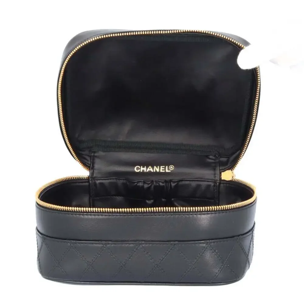 CHANEL Black Leather Vanity Bag